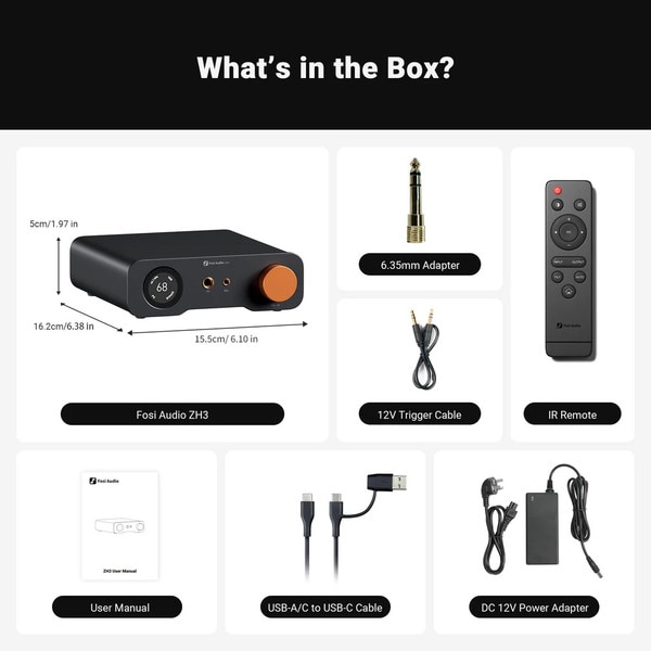 Main product image for Fosi Audio ZH3 All-in-One Desktop HiFi DAC, Headphone Amp, and Preamp235-251